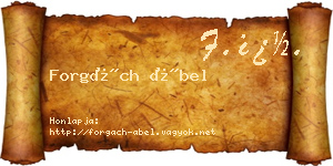 Forgách Ábel névjegykártya